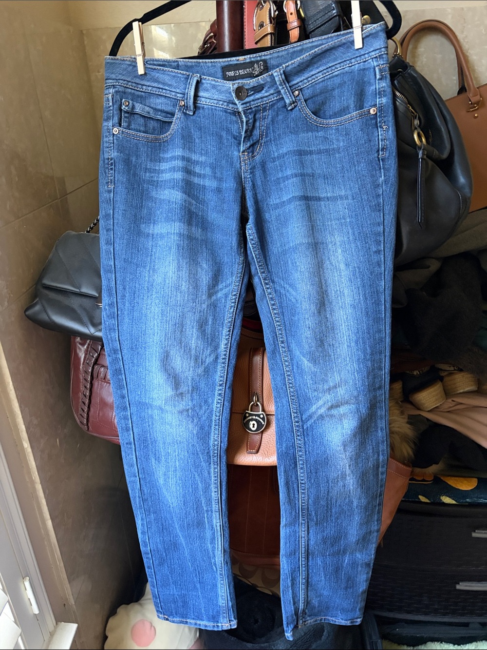 Paris Blues Women’s Skinny Jeans in Medium Blue Wash
